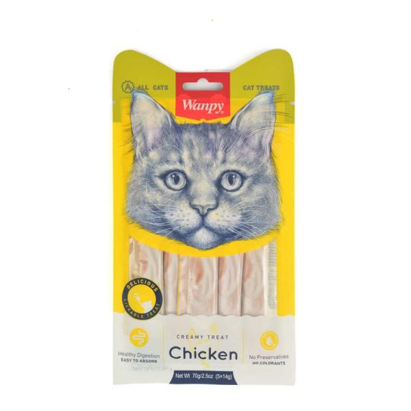 Wanpy Tavuklu Sıvı Kedi Ödül Maması 5x14 Gr