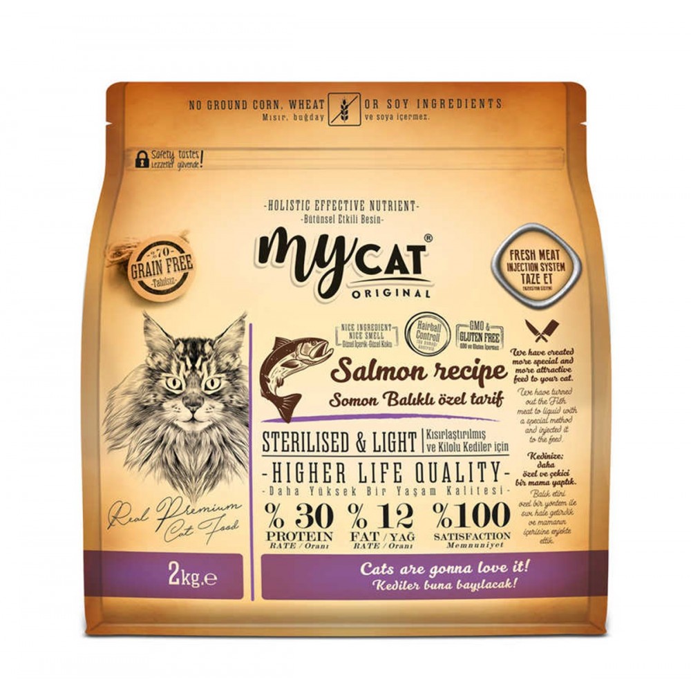 Mycat 70 Tahılsız Somon Balıklı Özel Tarif (2kg) Sterilised